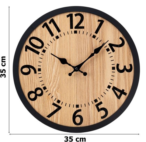 Zegar ścienny drewniany loftowy ABBAS 35 cm